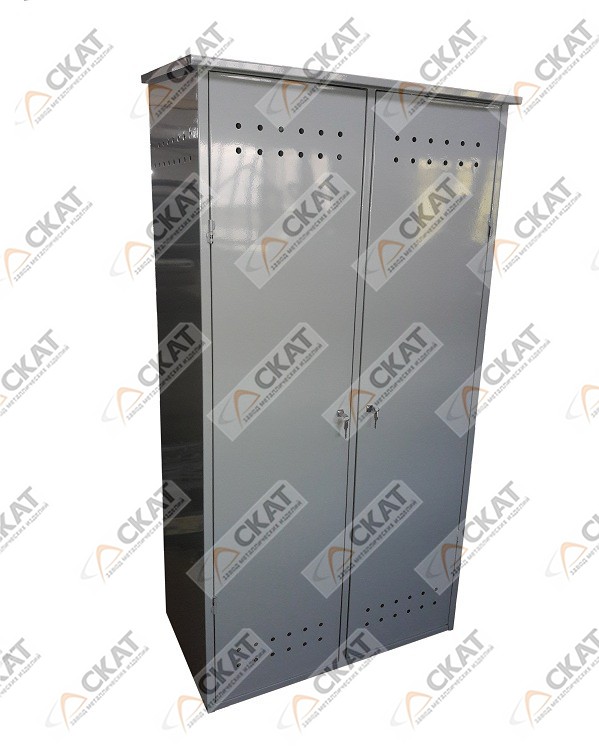 Шкаф металлический "ШГБ-3К" для трех газовых баллонов ф230 мм - фото